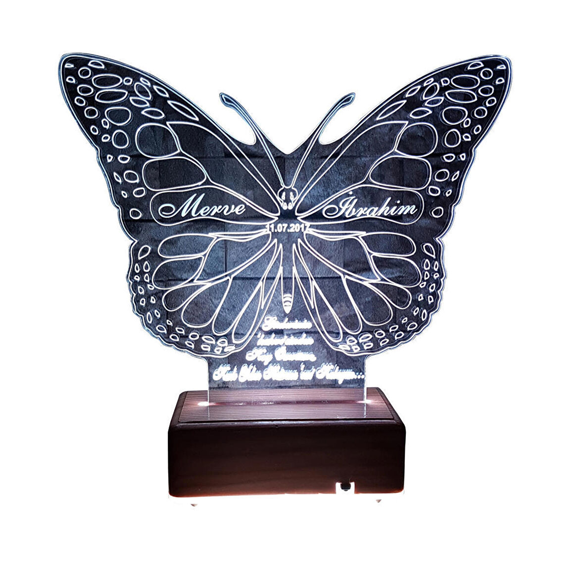 3d Ilizyon Led Lamba Masa Gece Lambası 16 Renk Kumandalı Kelebek Tasarım