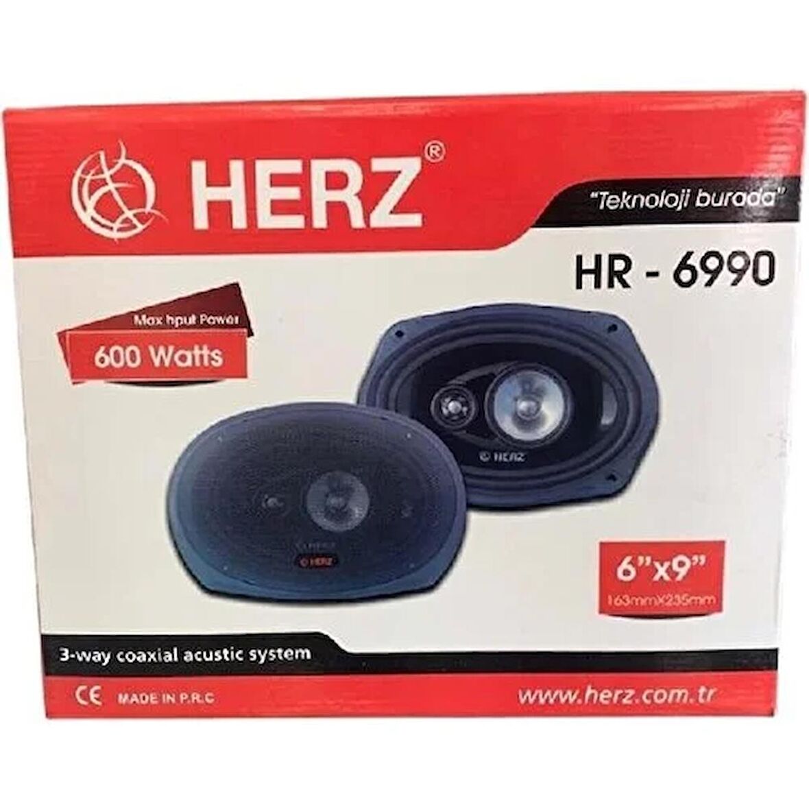 Herz HR-6990 600 Watts Oval Oto Hoparlör 6x9 163MMX235MM