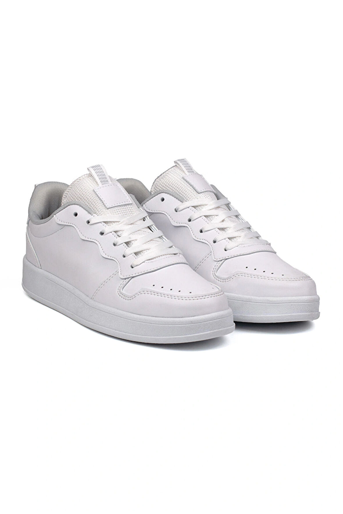 Unisex Beyaz Bağcıklı Rahat Günlük Sneaker Spor Ayakkabı