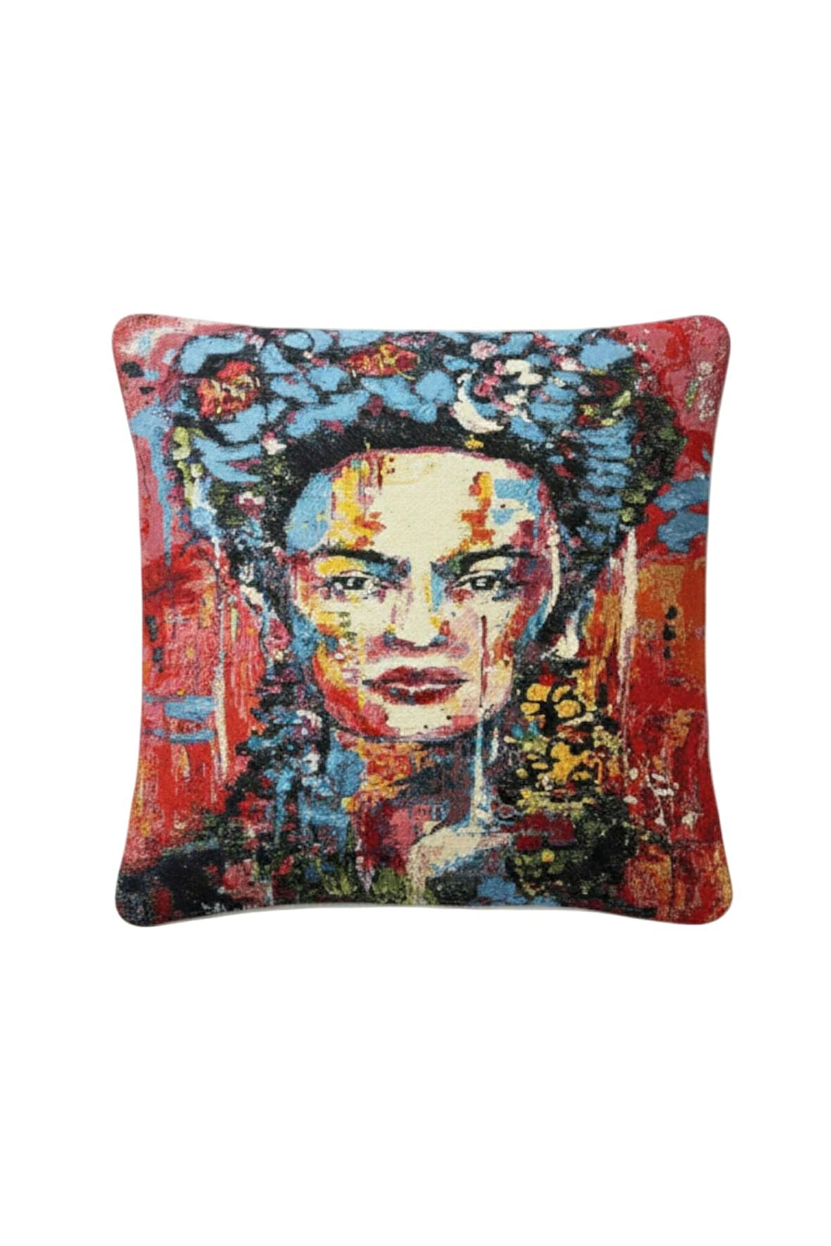  Jakarlı Dokuma Goblen Kırlent Kılıfı – 45x45 cm Biyeli ve Çift Taraflı Dekoratif Yastık