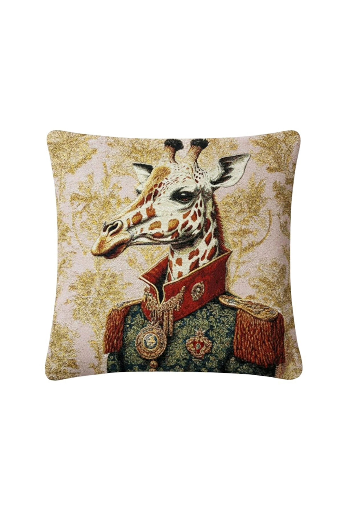 Jakarlı Dokuma Goblen Kırlent Kılıfı – 45x45 cm Biyeli ve Çift Taraflı Dekoratif Yastık