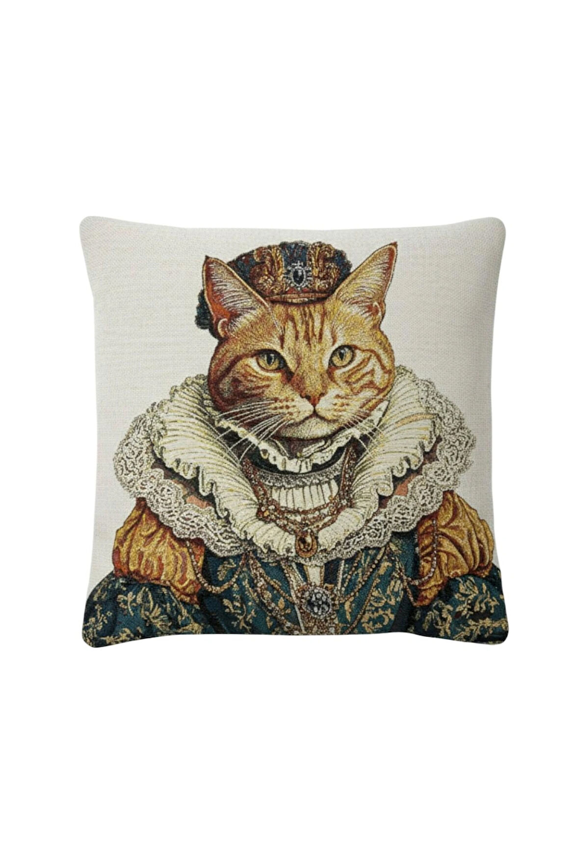 Jakarlı Dokuma Goblen Kırlent Kılıfı – 45x45 cm Biyeli ve Çift Taraflı Dekoratif Yastık