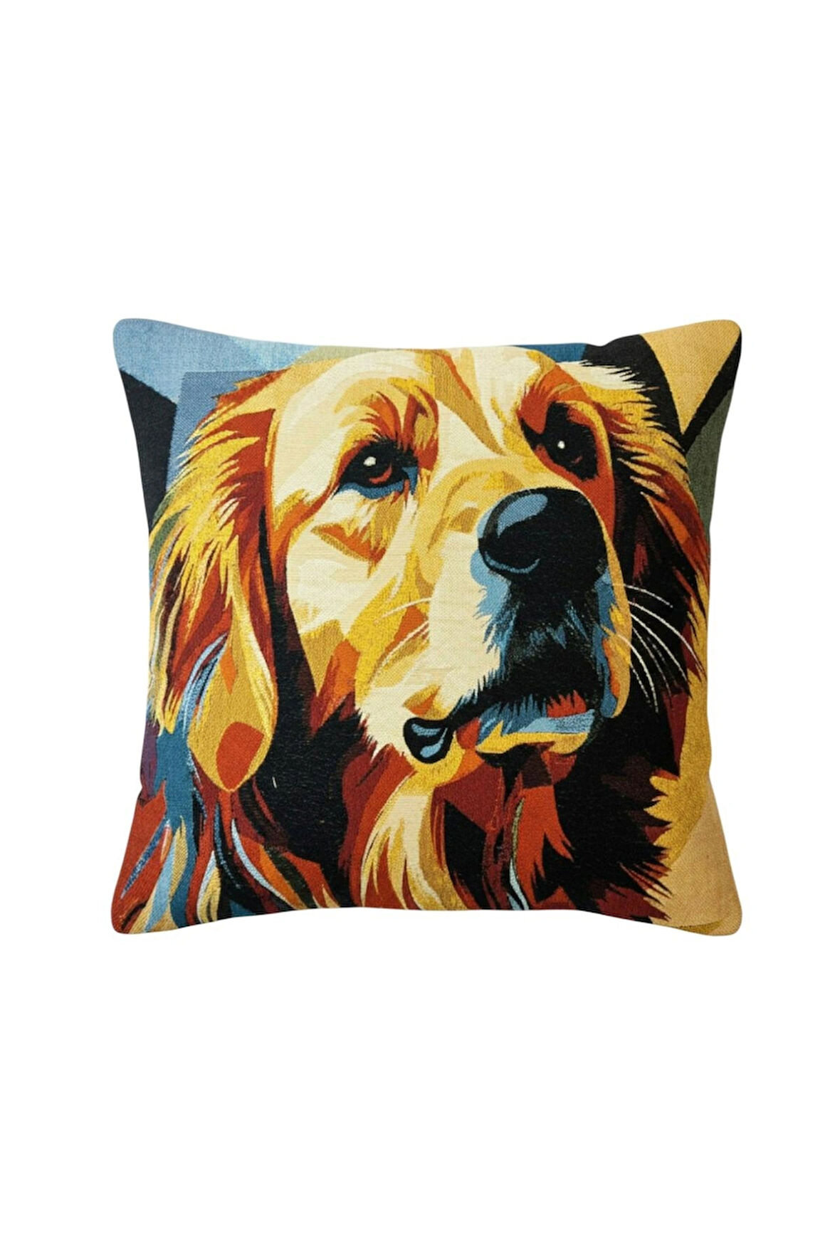  Jakarlı Dokuma Goblen Kırlent Kılıfı – 45x45 cm Biyeli ve Çift Taraflı Dekoratif Yastık