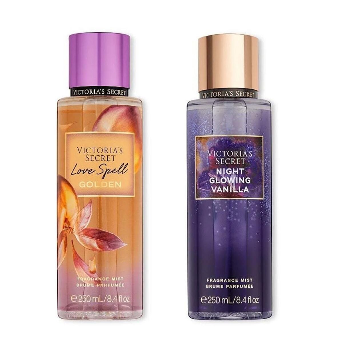 VICTORIA'S SECRET Love Spell Golden-Night Glowing Vanilla Vücut Spreyi İkili Set