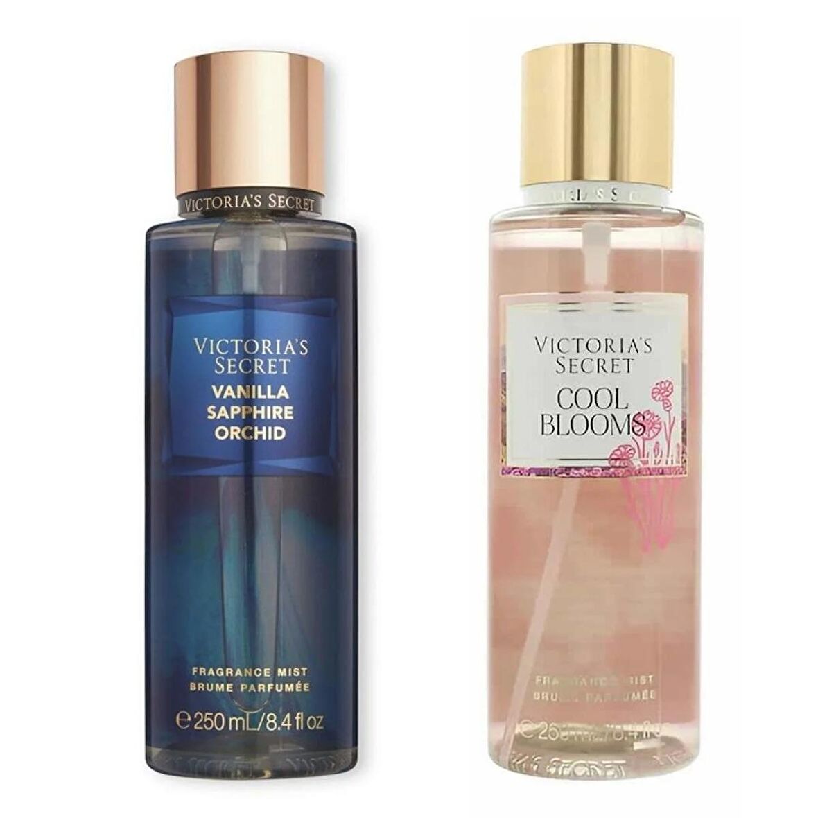 VICTORIA'S SECRET Vanilla Sapphire Orchid-Cool Blooms Vücut Spreyi İkili Set