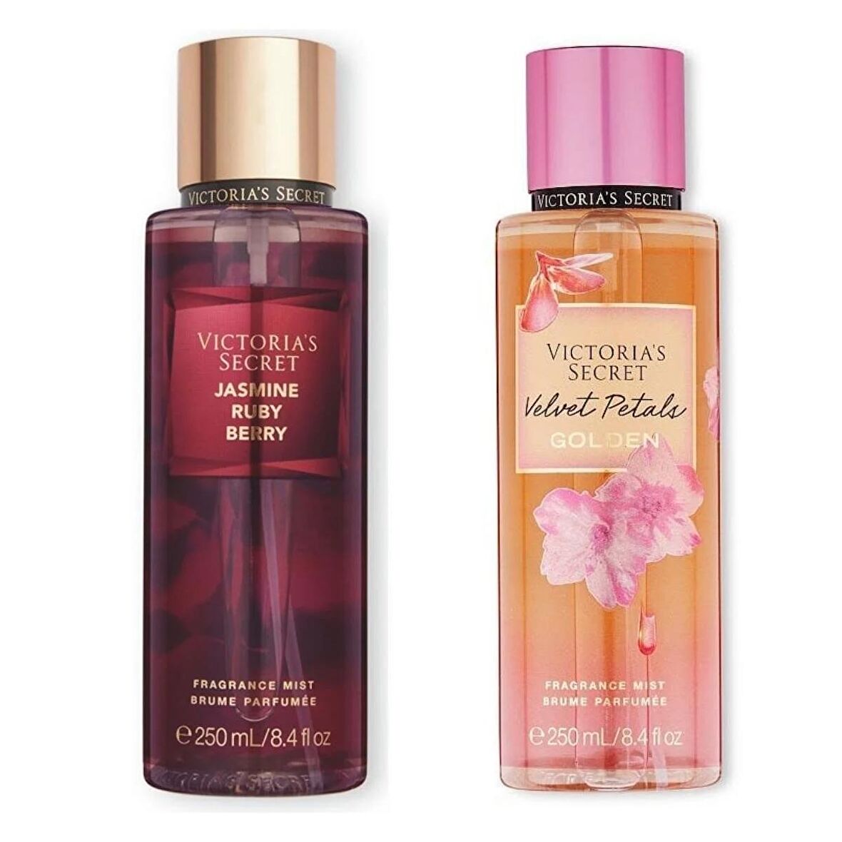 VICTORIA'S SECRET Jasmine Ruby Berry-Velvet Petals Golden Vücut Spreyi İkili Set