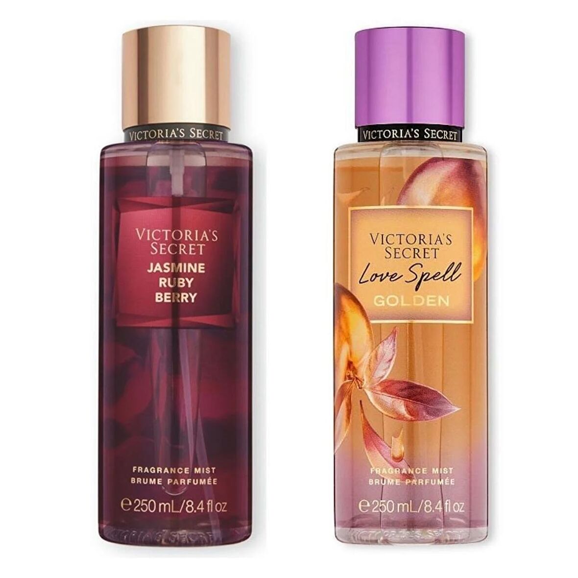 VICTORIA'S SECRET Jasmine Ruby Berry-Love Spell Golden Vücut Spreyi İkili Set