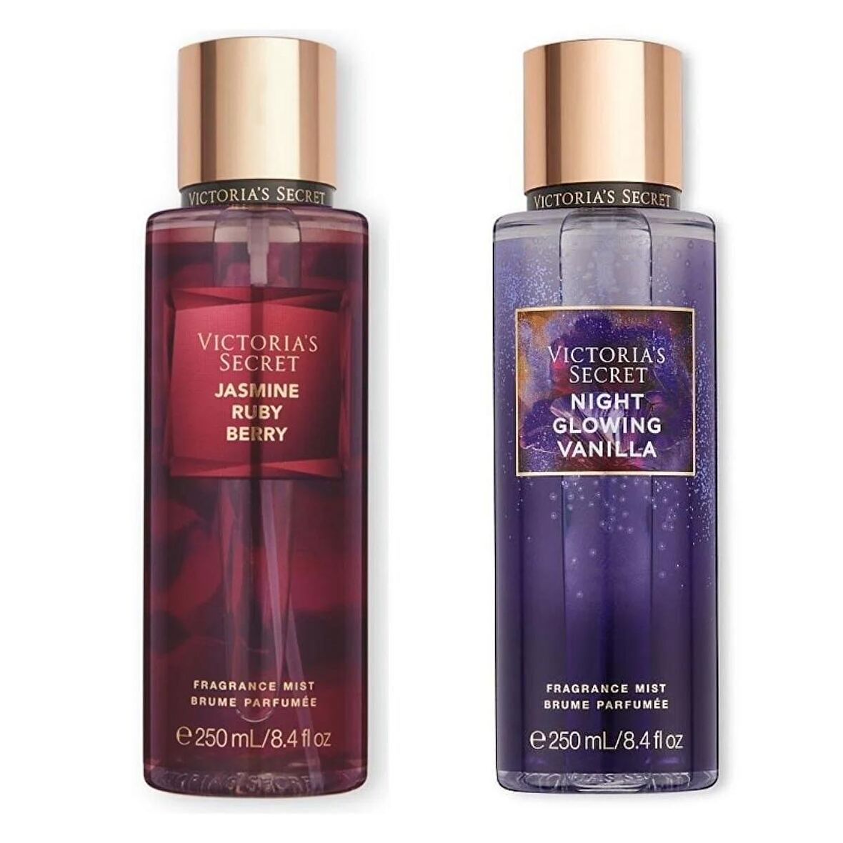 VICTORIA'S SECRET Jasmine Ruby Berry-Night Glowing Vanilla Vücut Spreyi İkili Set