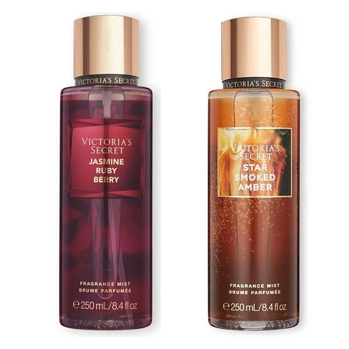 VICTORIA'S SECRET Jasmine Ruby Berry-Star Smoked Amber Vücut Spreyi İkili Set