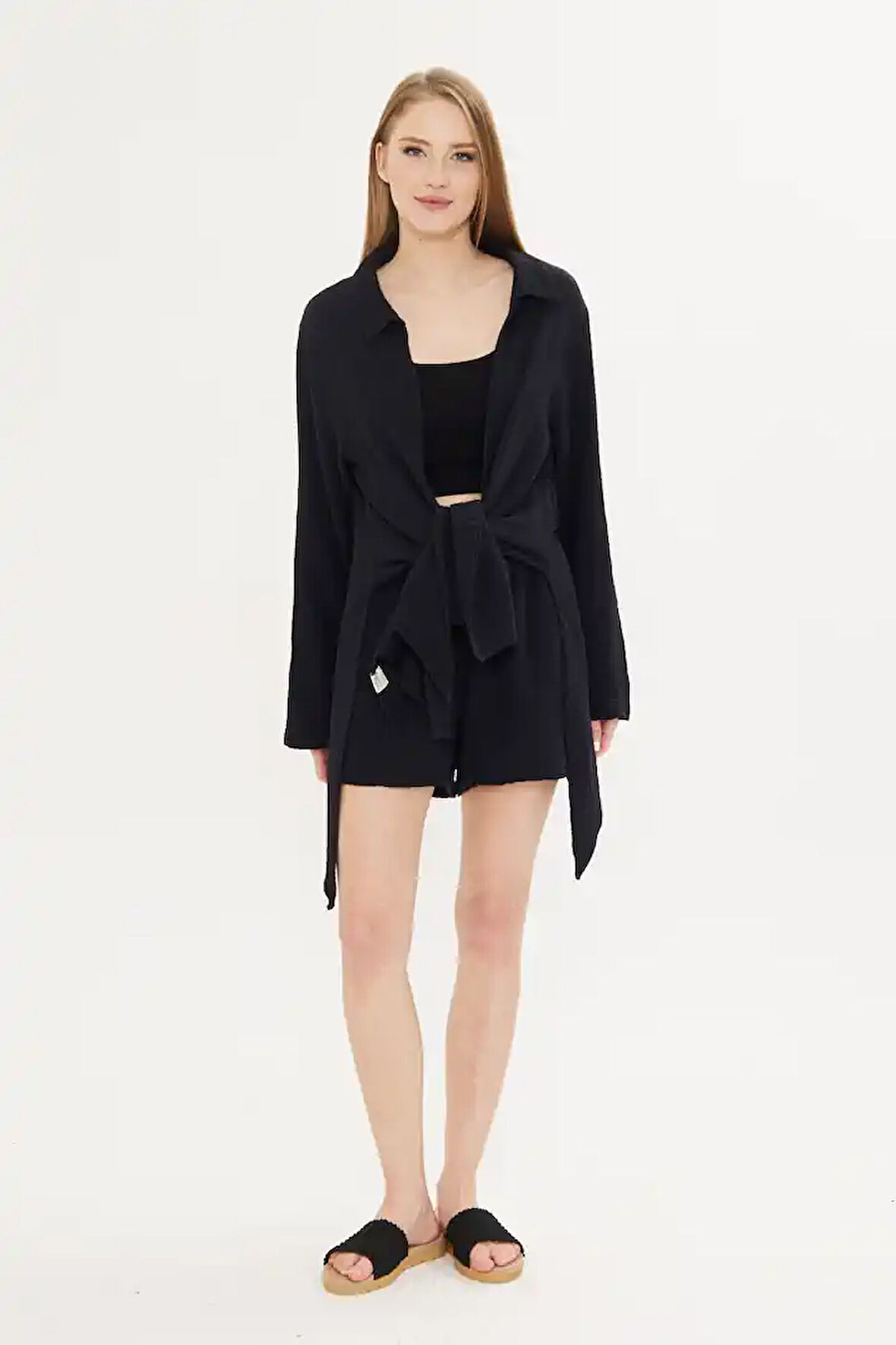 Asimetrik Müslin Ceket