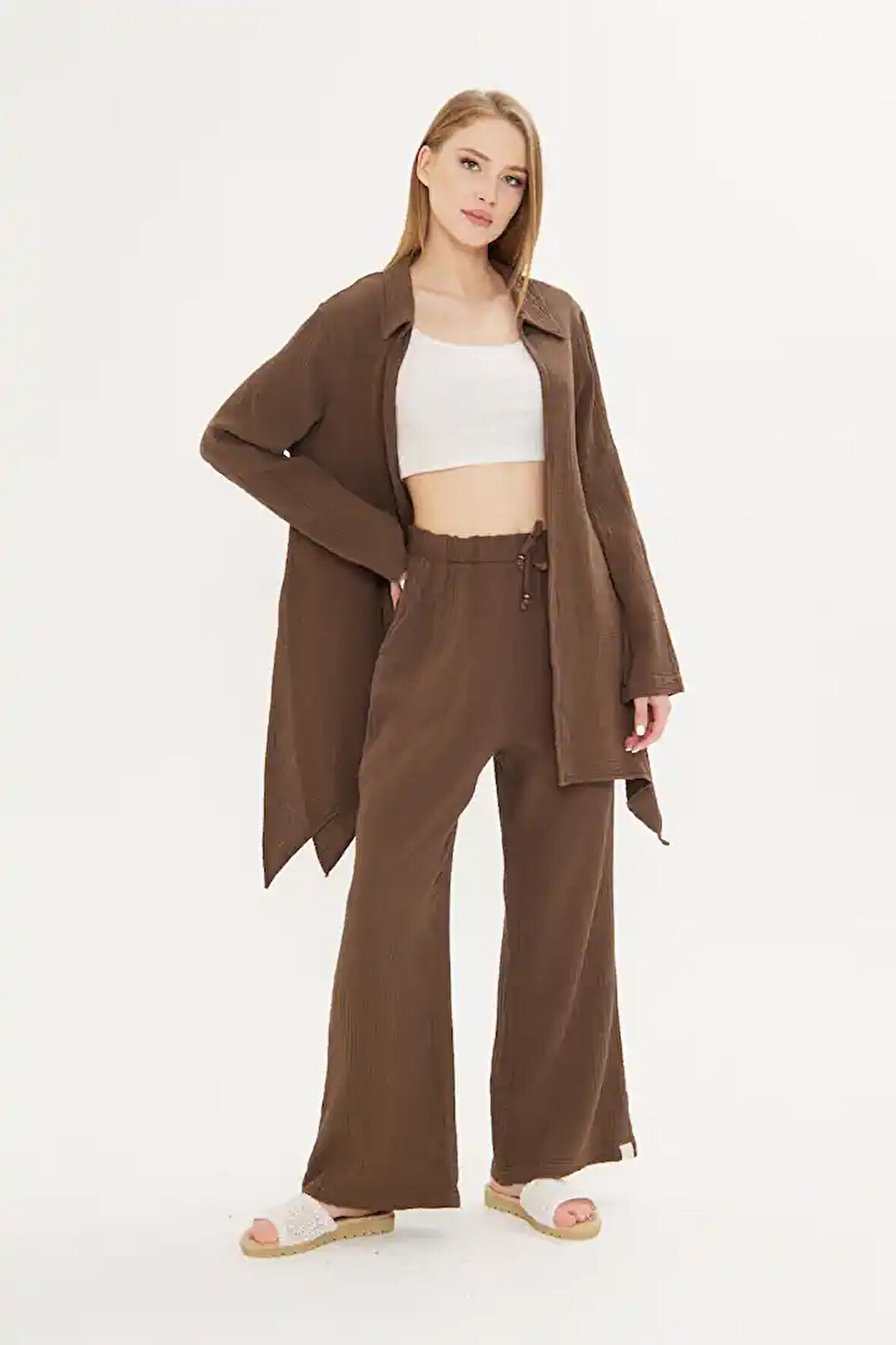 Asimetrik Müslin Ceket