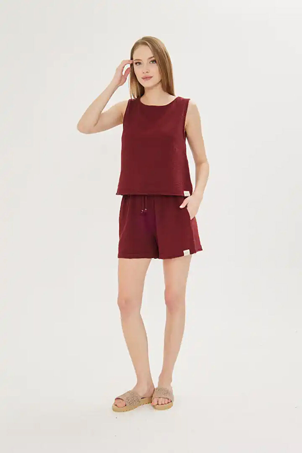 Sıfır Kol Müslin Bluz