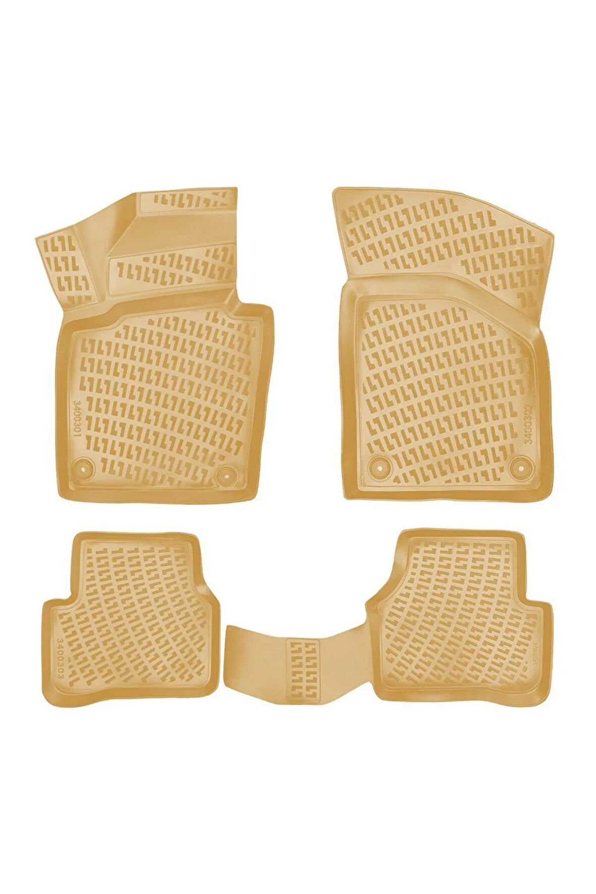 Volkswagen Passat B7 2012 Araca Özel Tasarım 3D Havuzlu Bej Paspas