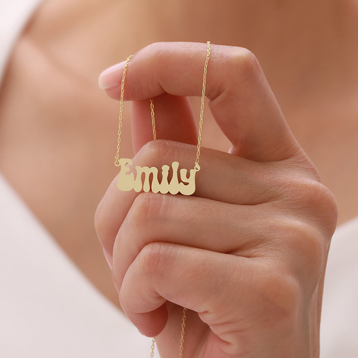 Vaoov 925 Ayar Gümüş Sevimli Yazı Karakteri İsim Kolye