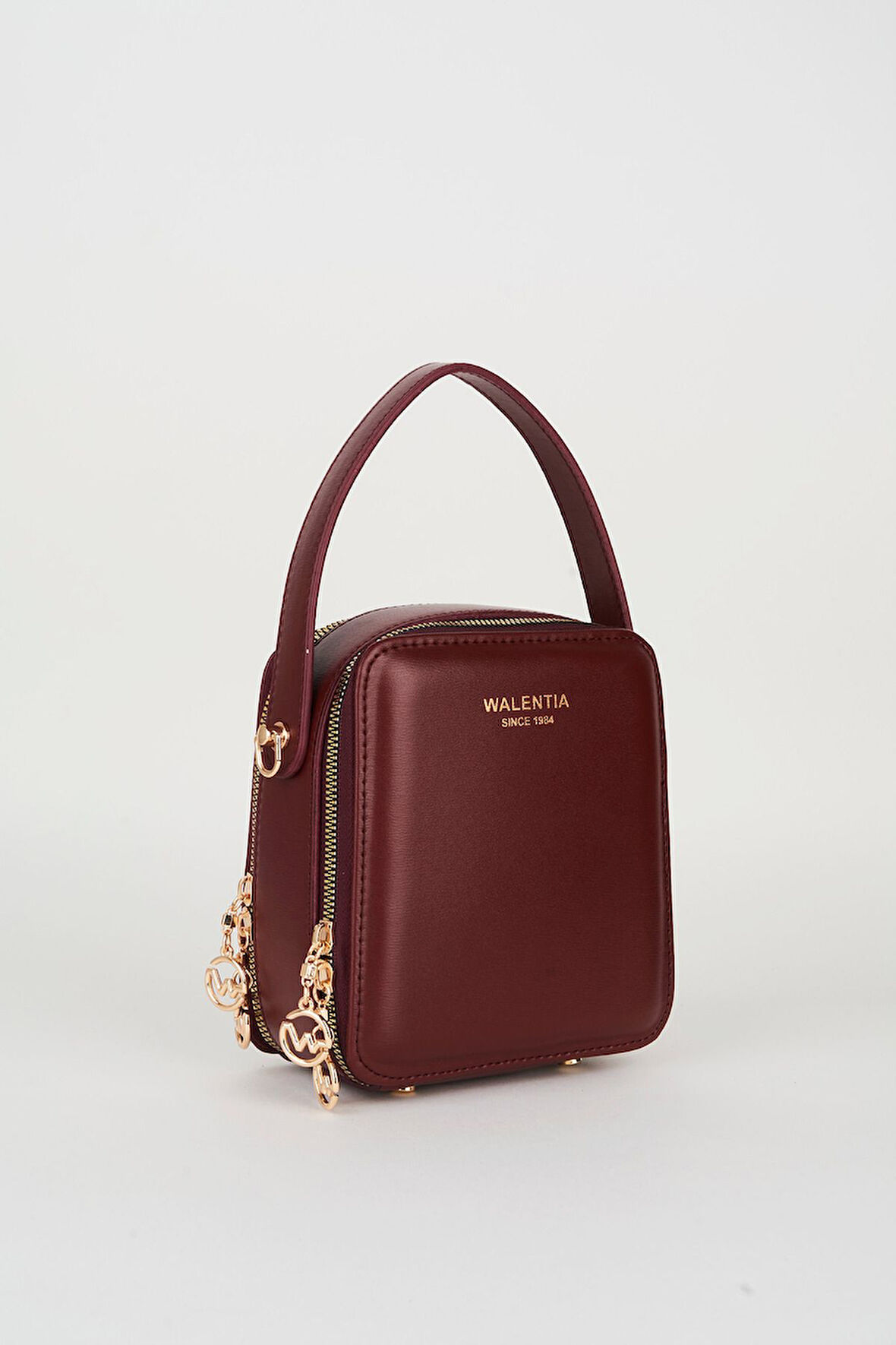 Kadın Hazer Bordo 3 Bölmeli Astarlı Suni Deri Ayarlanabilir Askılı Fermuar Kapama El Ve Omuz Çantası