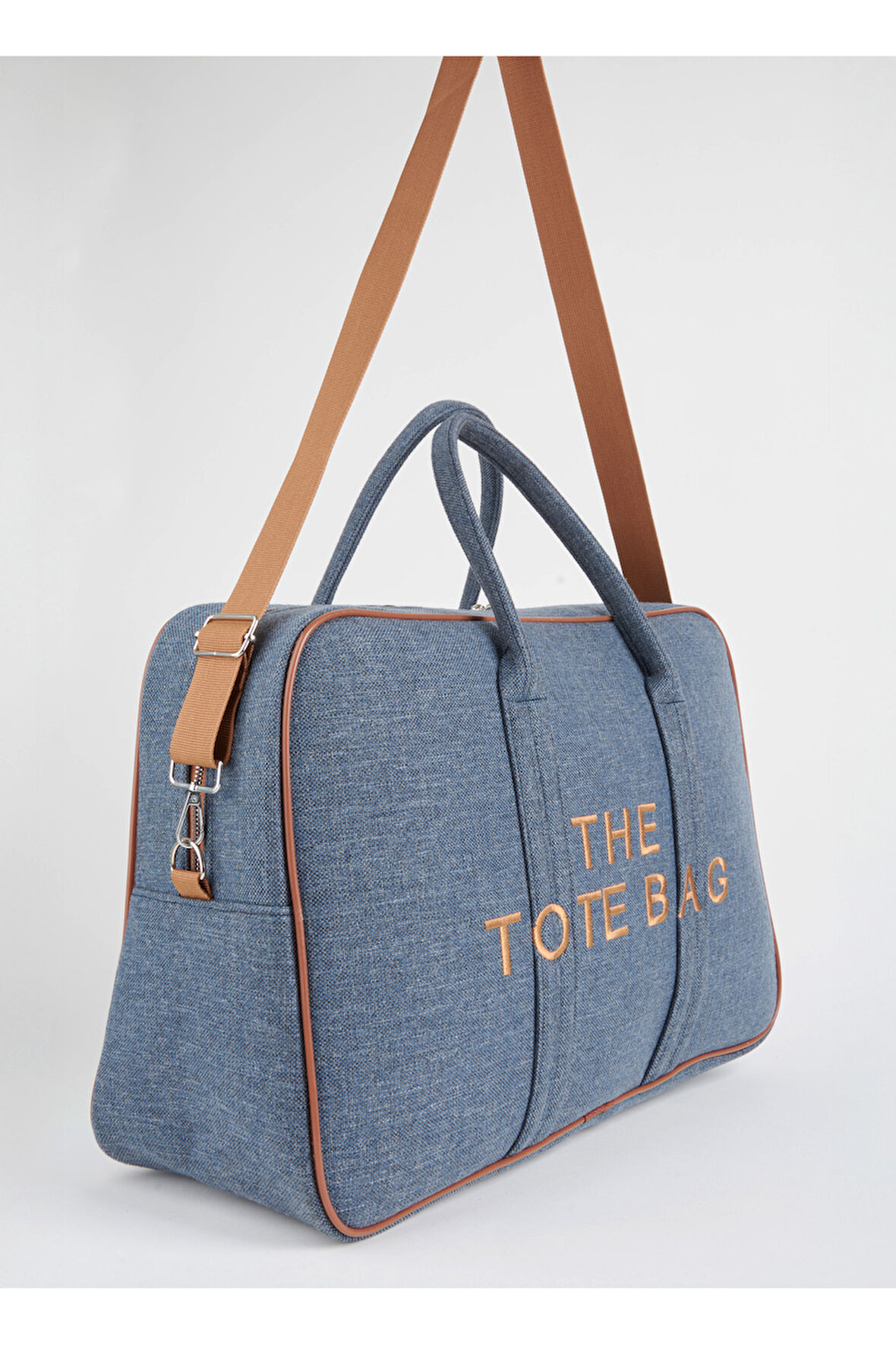 Unisex Lacivert Okul İş Anne Bebek Büyük Boy Fermuar Kapama El Kol Ve Omuz Çantası