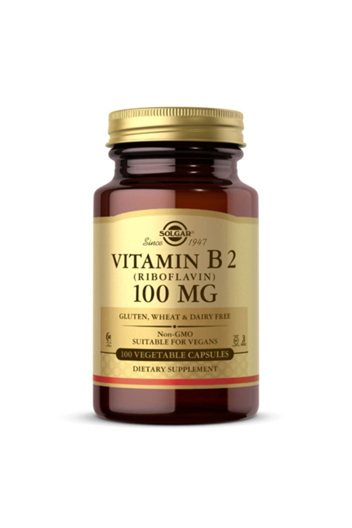 Solgar Vitamin B2 Riboflavin 100 mg 100 Kapsül