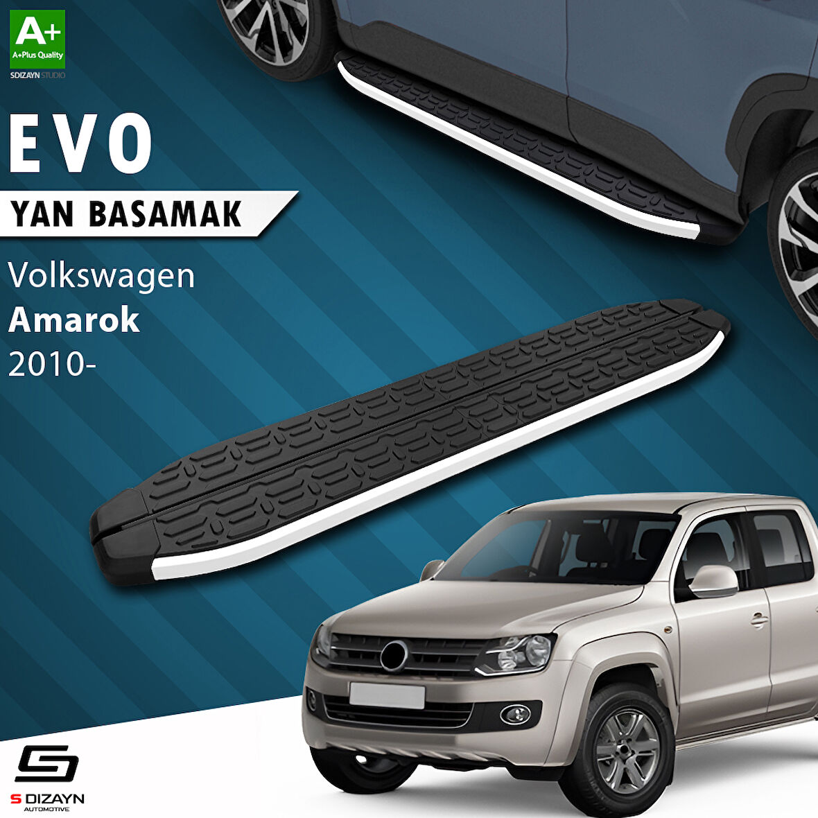 S-Dizayn VW Amarok Evo Aluminyum Yan Basamak 203 Cm 2010-2023 A+ Kalite
