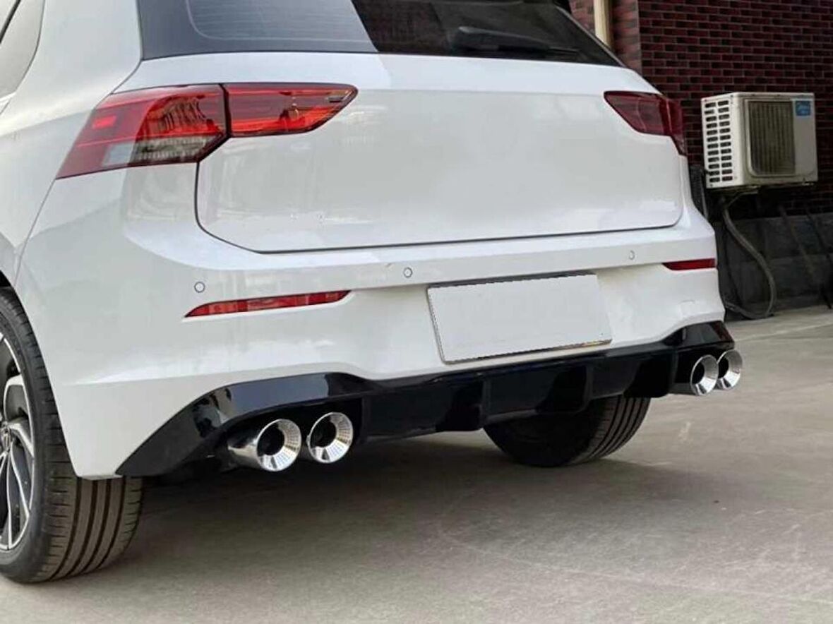 GOLF 8 IÇIN UYUMLU R DIFÜZÖR (PIANO BLACK) - 4 EGZOZ (Life,Style,Impression Paket için)