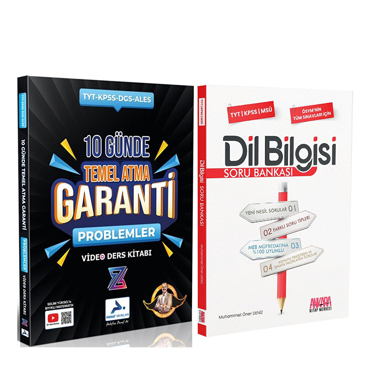 Paraf TYT Problemler Z Takımı 10 Günde Temel Atma Garanti Video Ders Kitabı ve AKM Dil Bilgisi Soru Bankası Seti 2 Kitap