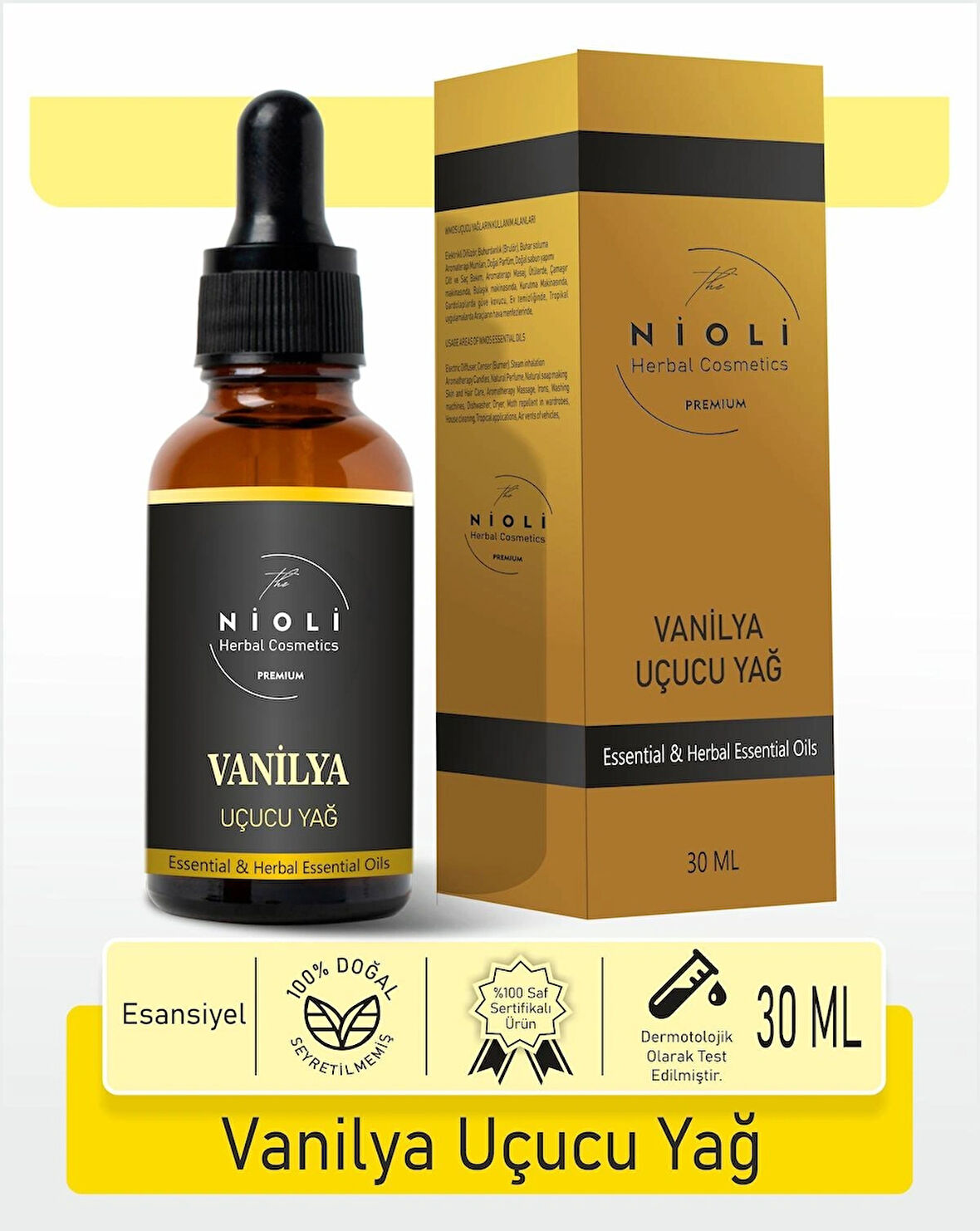Nioli Vanilya Esansiyel Uçucu Yağ Buhurdanlık Yağı Aromaterapi Yağı 30 ML