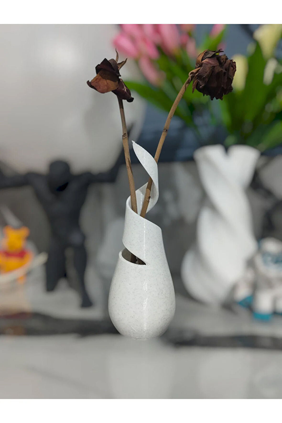 Modern Mermer Desen 3D Baskı Vazo