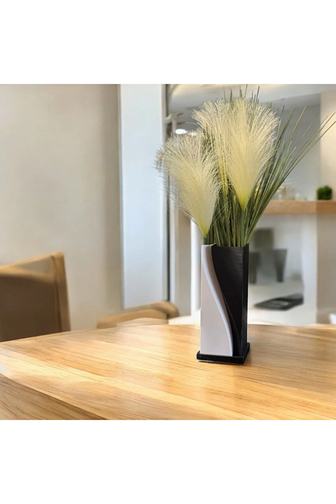 Modern 3D Tasarım Dekoratif Vazo – 3 Parça,