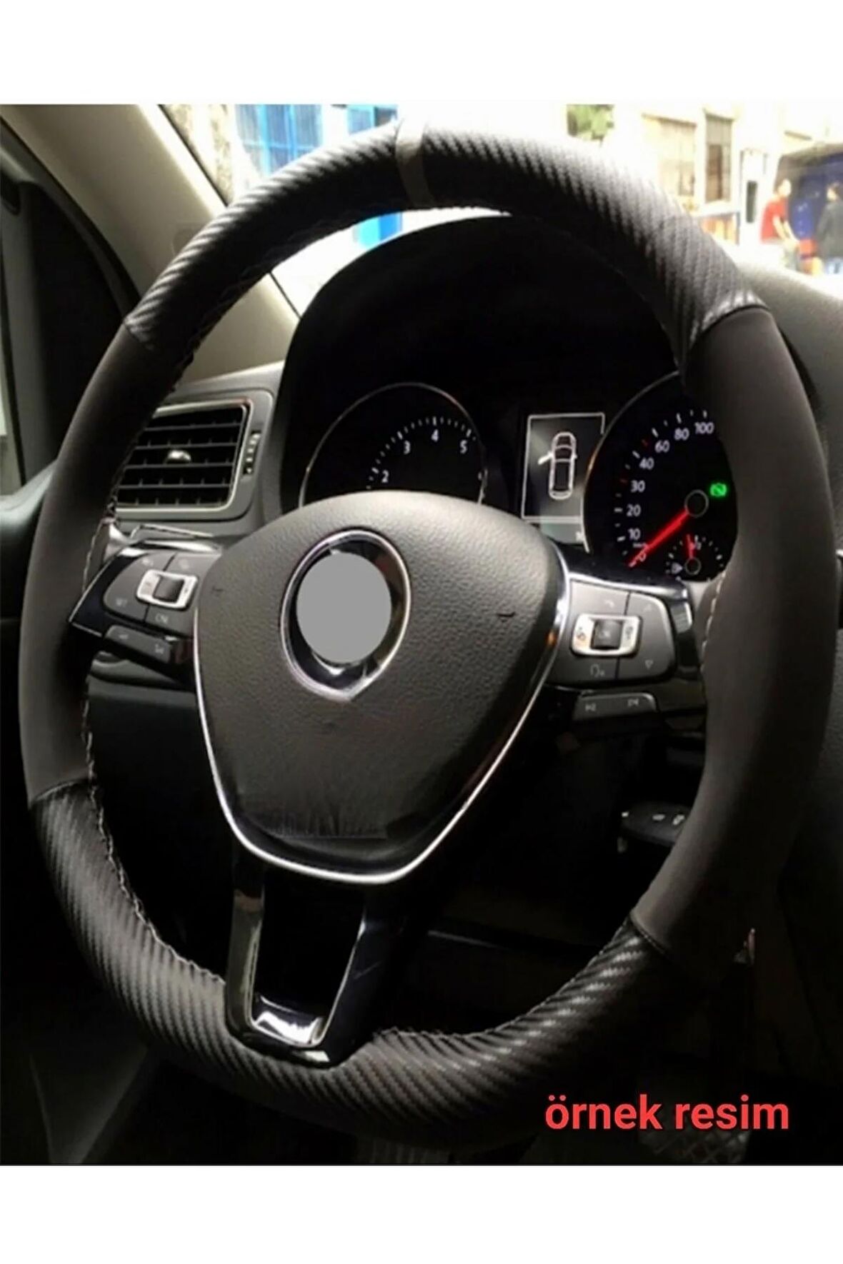 Opel Vectra D Uyumlu Alkantara-karbon Dikmeli Direksiyon Kılıfı Gri Yüzüklü