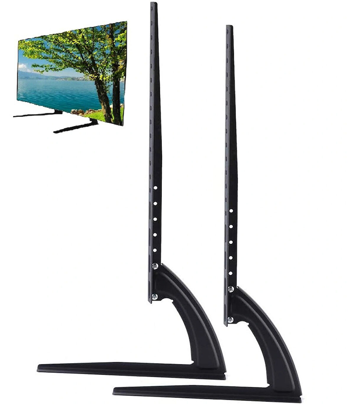 32"-75" TV Standı Evrensel Masaüstü Ayaklı Televizyon Braketi Çelik Sağlam ve Şık