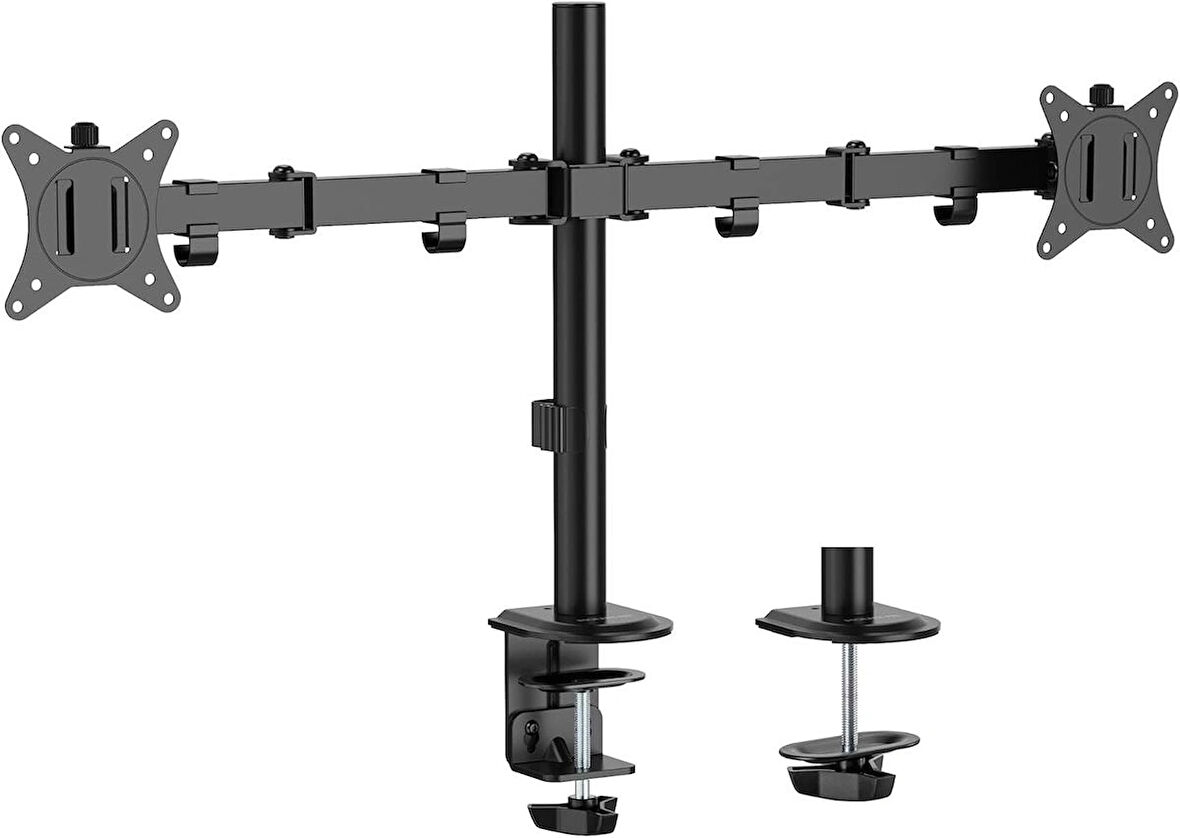 Ayarlanabilir Masaüstü Çift Kol Monitör Tutacağı Stand 32'' Ekran Desteği Ergonomik VESA Uyumlu