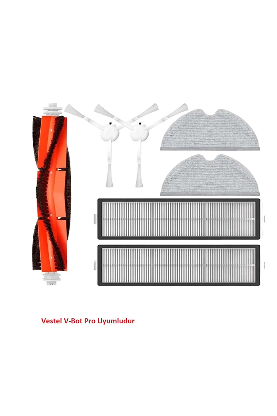 Vestel V-Bot Pro Robot Süpürge Yedek Hepa Filtre Mop paspas fırça seti