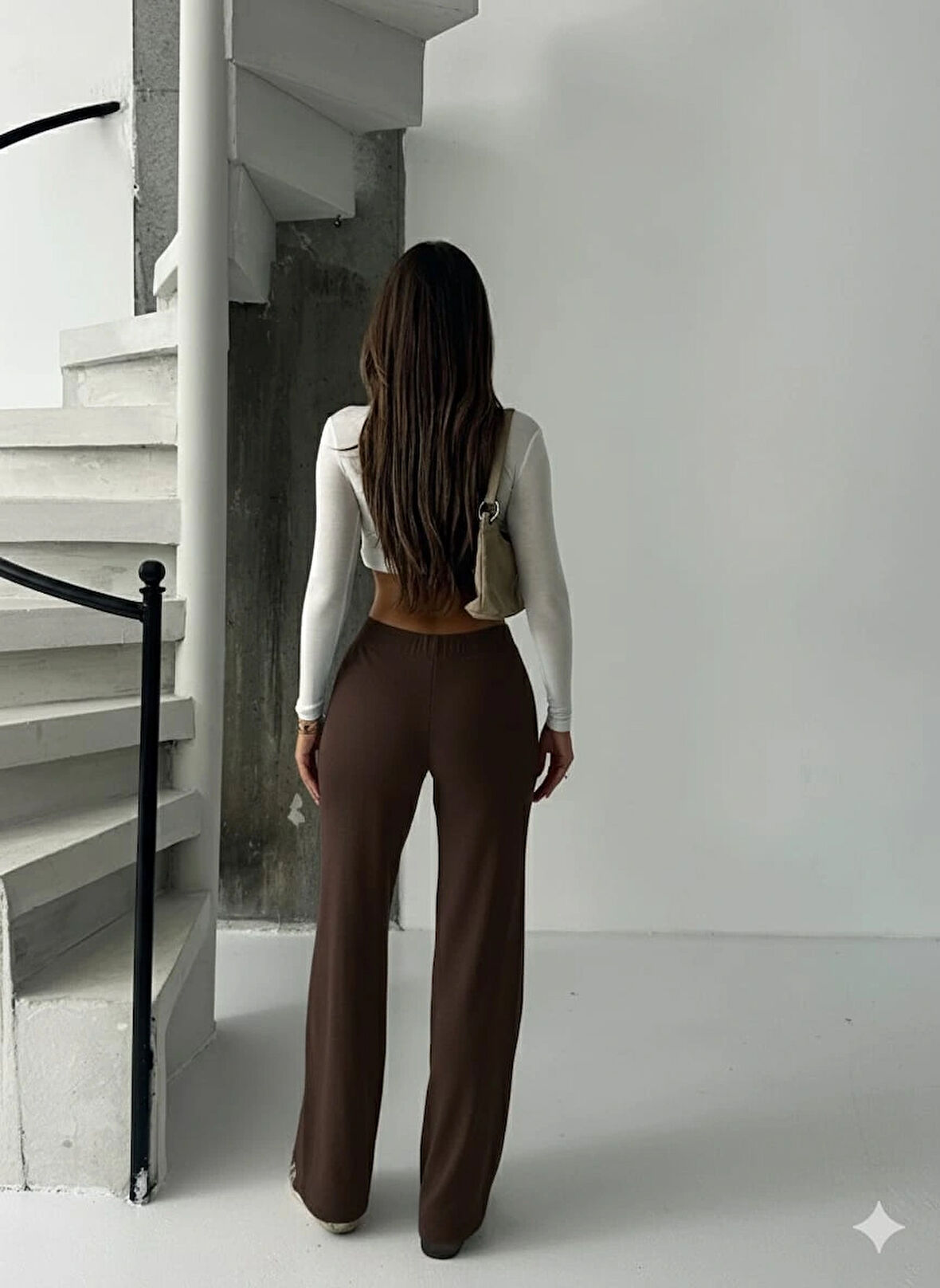 Fit comfort bej salaş pantolon kahve A6011