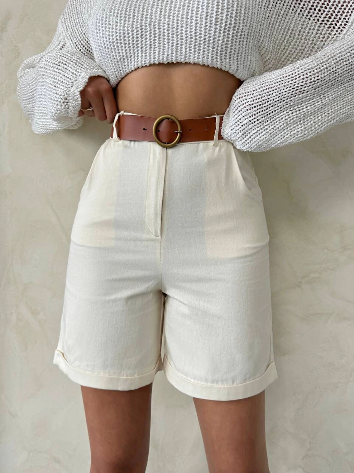 Gabardin kumaş şort