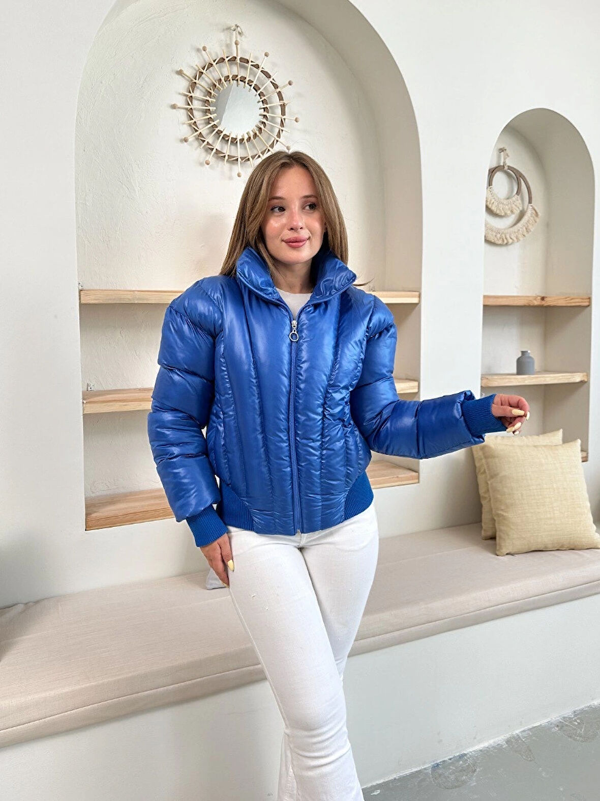 Puffer kısa mont mavi st25534