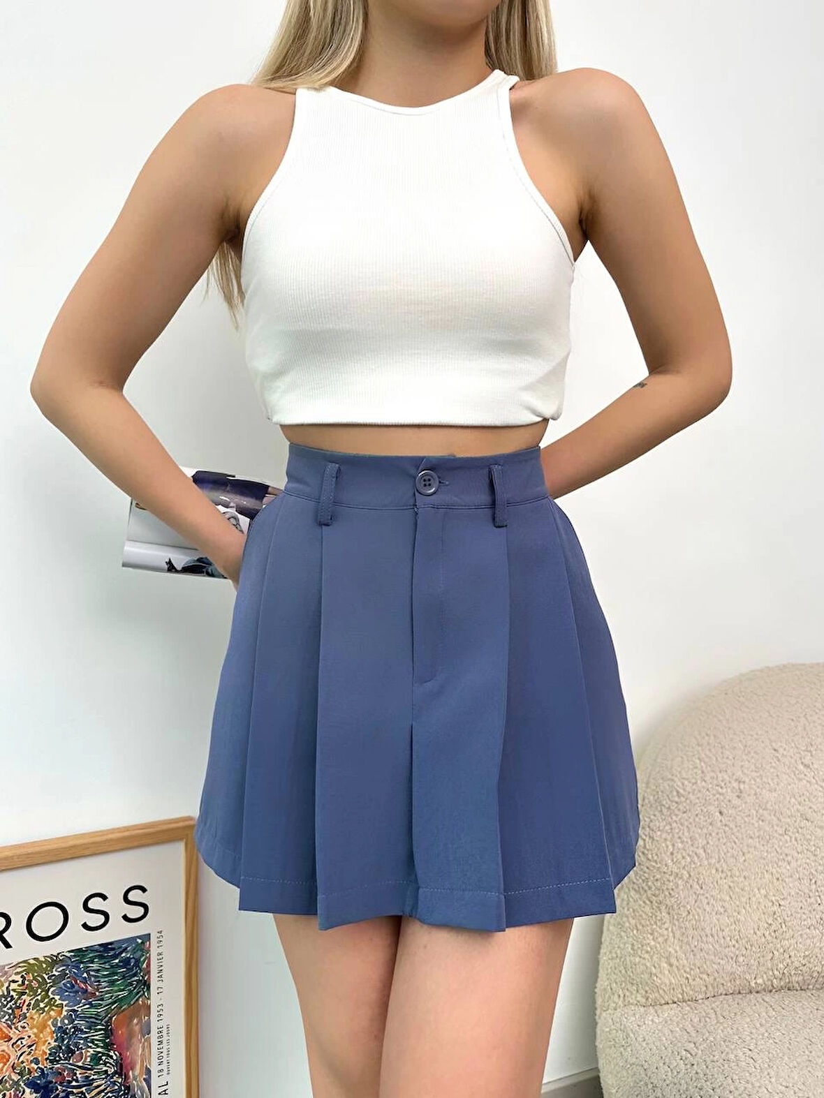 Pileli atlas mini etek s24820