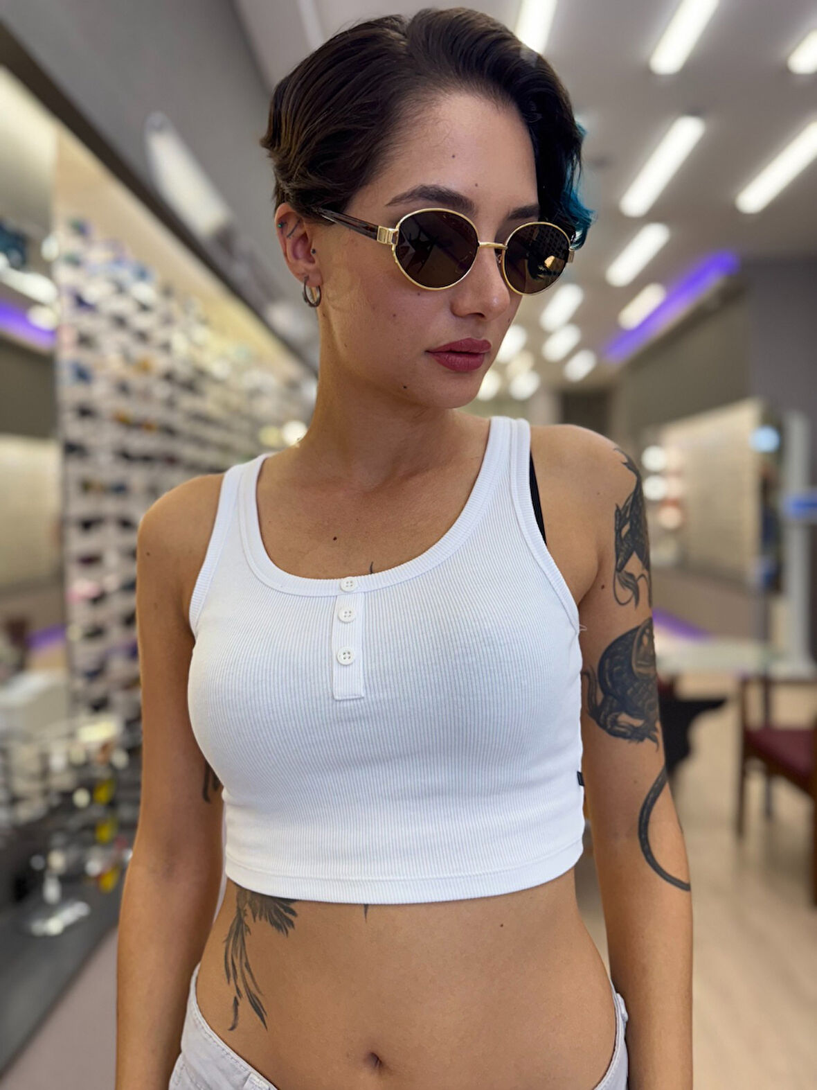 Via Gold/Brown 55 Olivier Philippe Polarize Güneş Gözlüğü