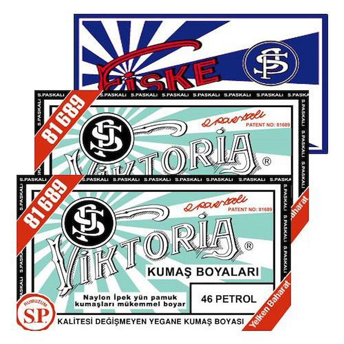 Viktoria Kumaş Boyası Petrol 2Pk+Fiske Sabitleme 1Pk