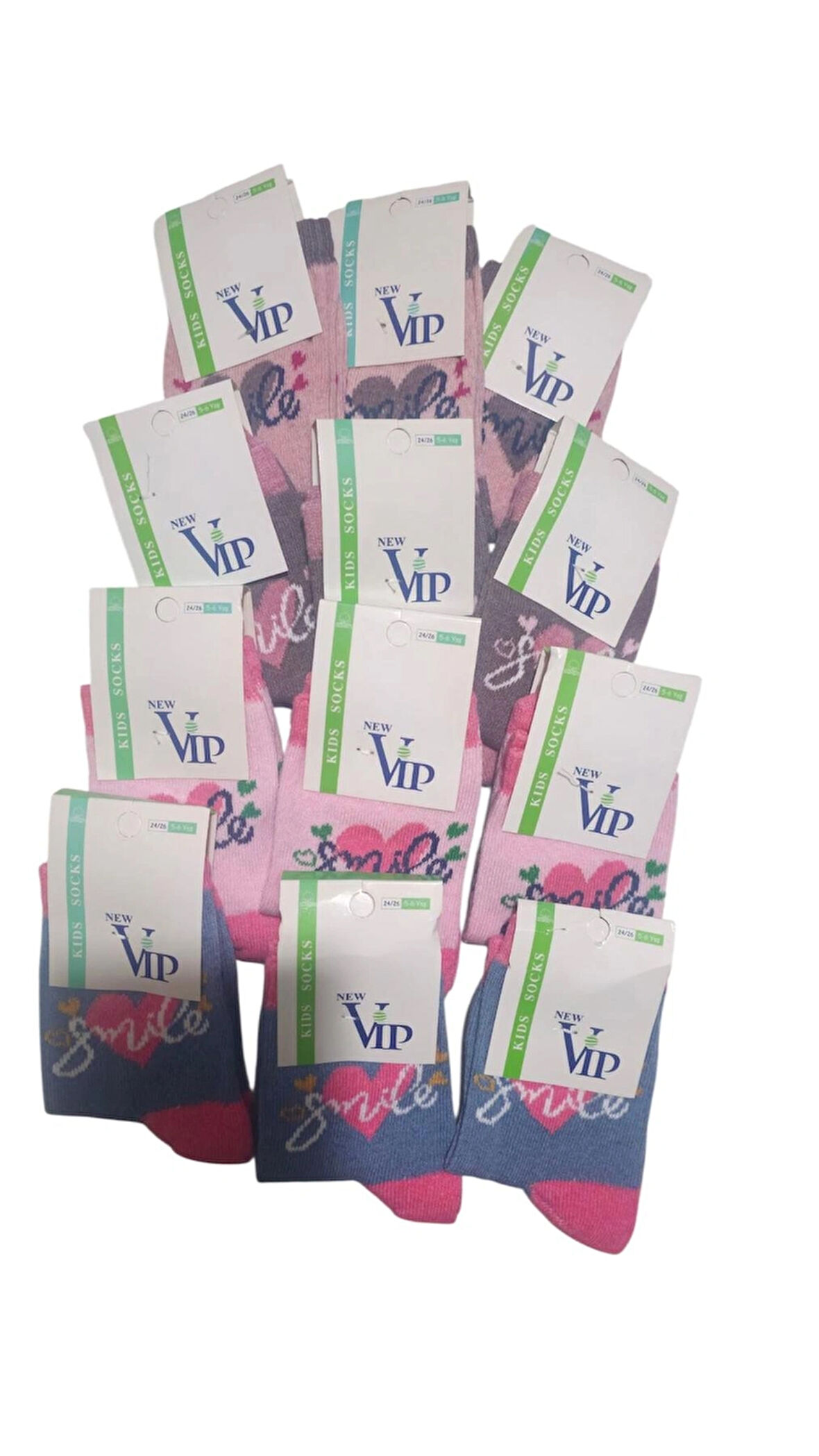 Vip 12 li kız çocuk 5/6 yaş pamuklu çorap