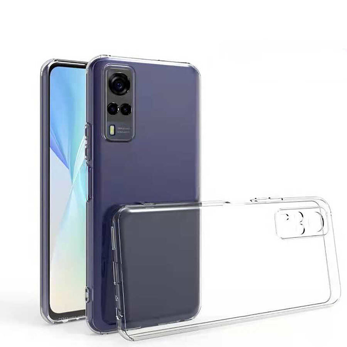 Vivo Y53S 4G Kılıf Şeffaf İnce Esnek Silikon Kılıf Zipax-Süper