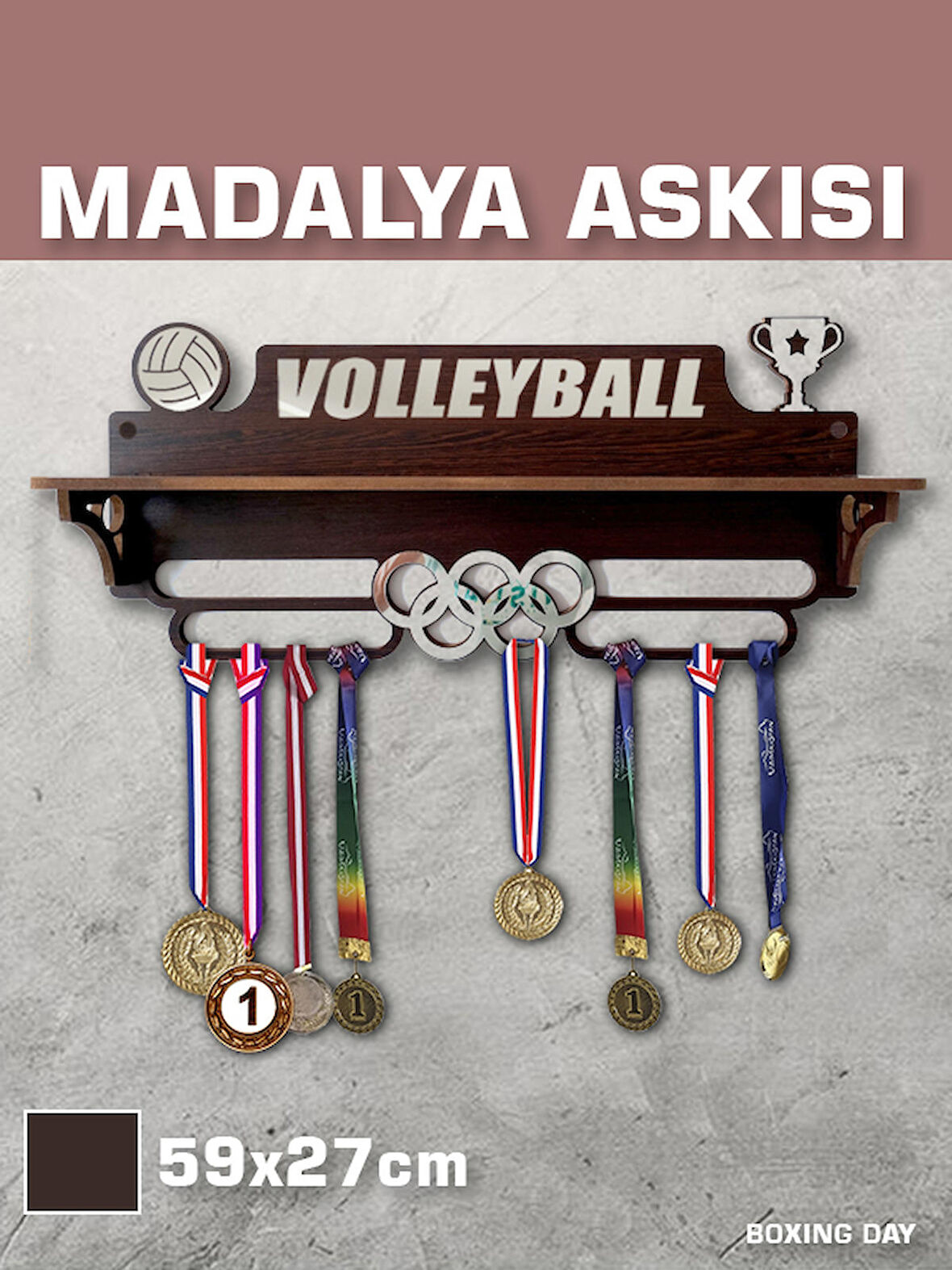 Voleybol Sporcu Madalya Askısı L/ Volleyball Sporcu Ödül Duvar Askılı Madalyalık / Madalya Tutucu