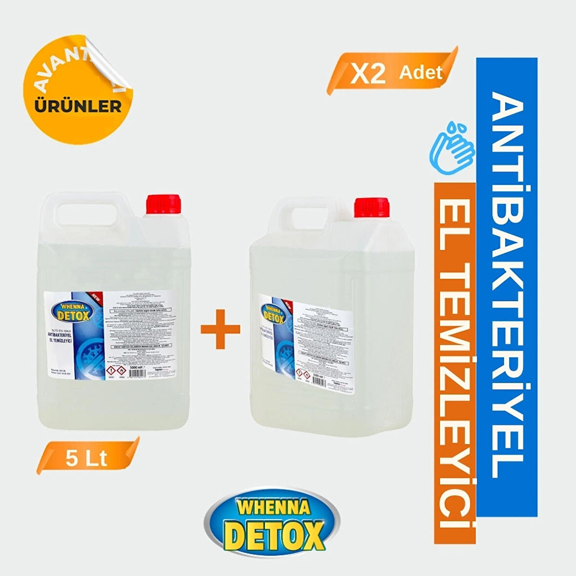 Antibakteriyel El Temizleyici 5 Lt . 2 Adet