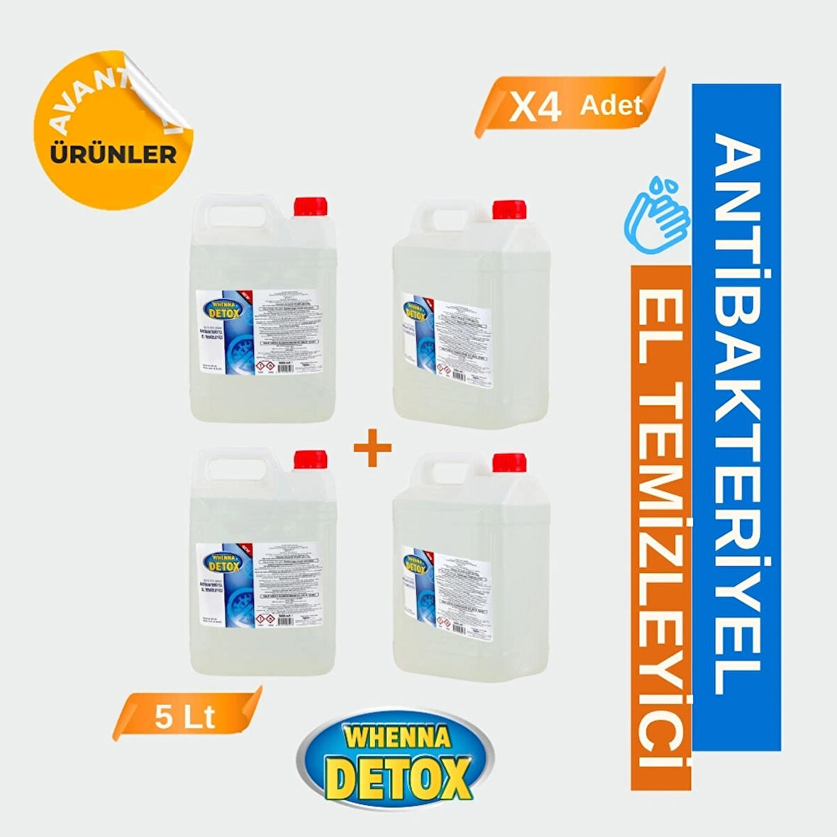 Antibakteriyel El Temizleyici 5 Lt . 4 Adet