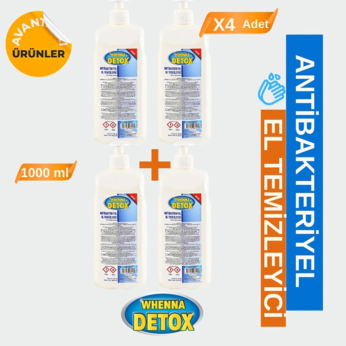 Antibakteriyel El Temizleyici 1000ml 4 Adet