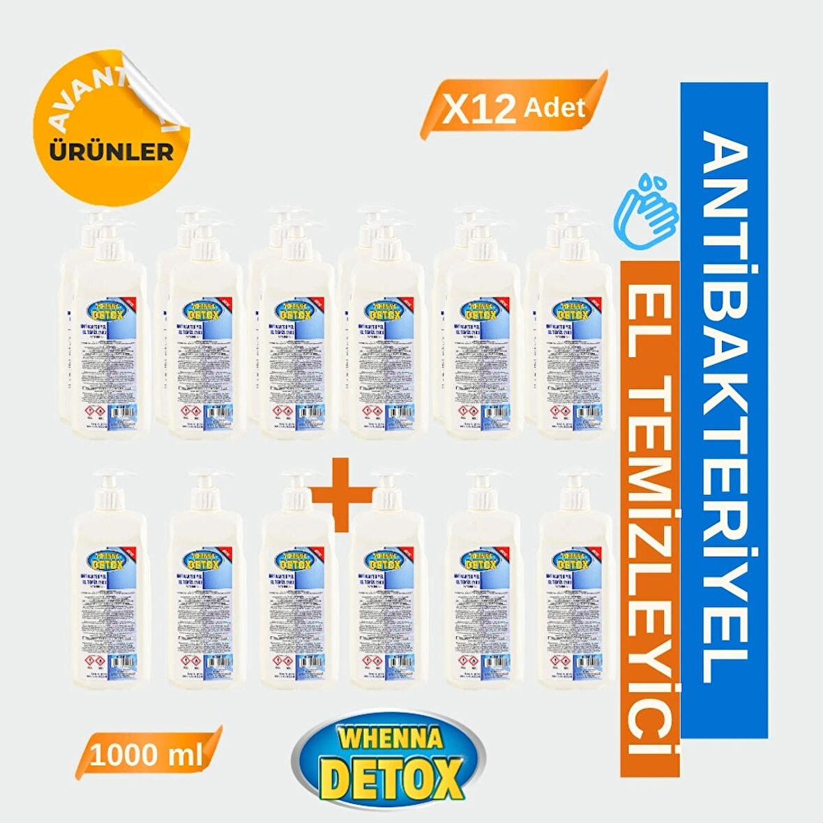 Antibakteriyel El Temizleyici 1000ml 12 Adet