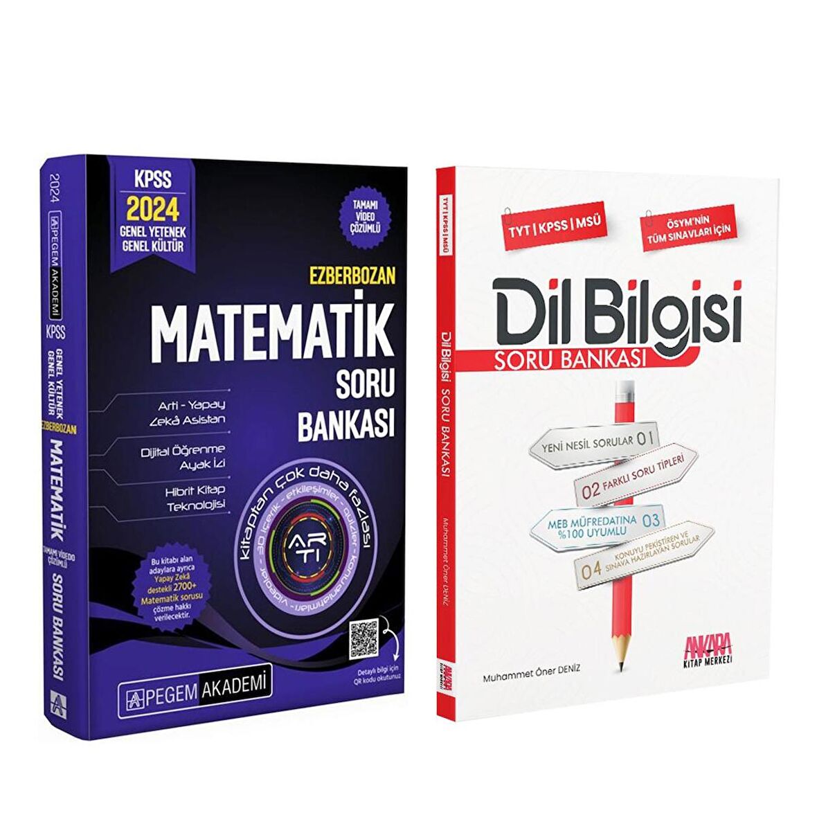 Pegem KPSS Ezberbozan Matematik ve AKM Dil Bilgisi Soru Bankası Seti 2 Kitap