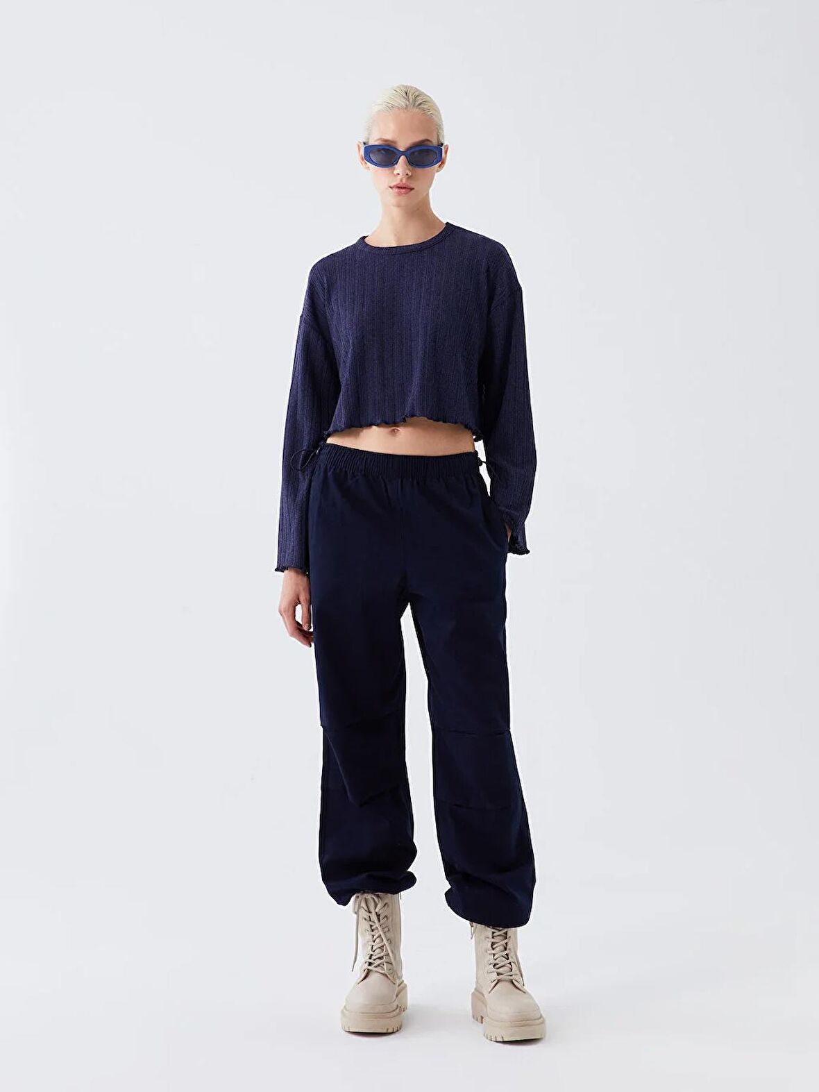 Beli Lastikli Rahat Kalıp Kadın Pantolon