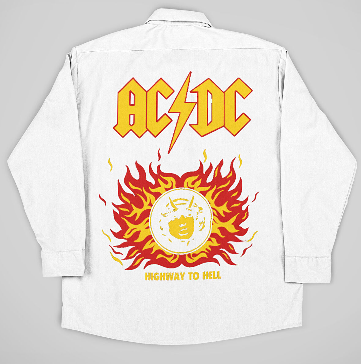 AC DC Müzik Grubu Baskılı Unisex Oversize Rock Metal Gömlek