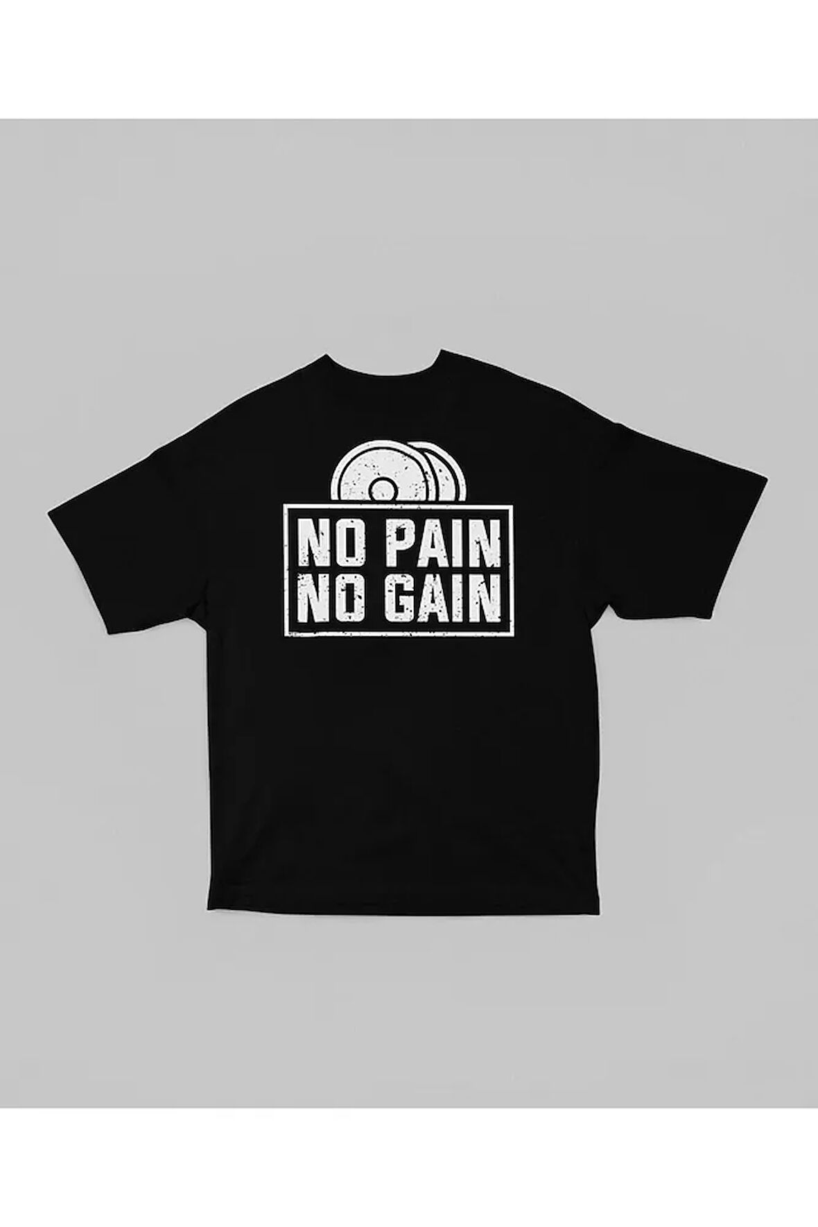 No Pain No Gain Gym Fitness Temalı Oversize Unisex Tişört