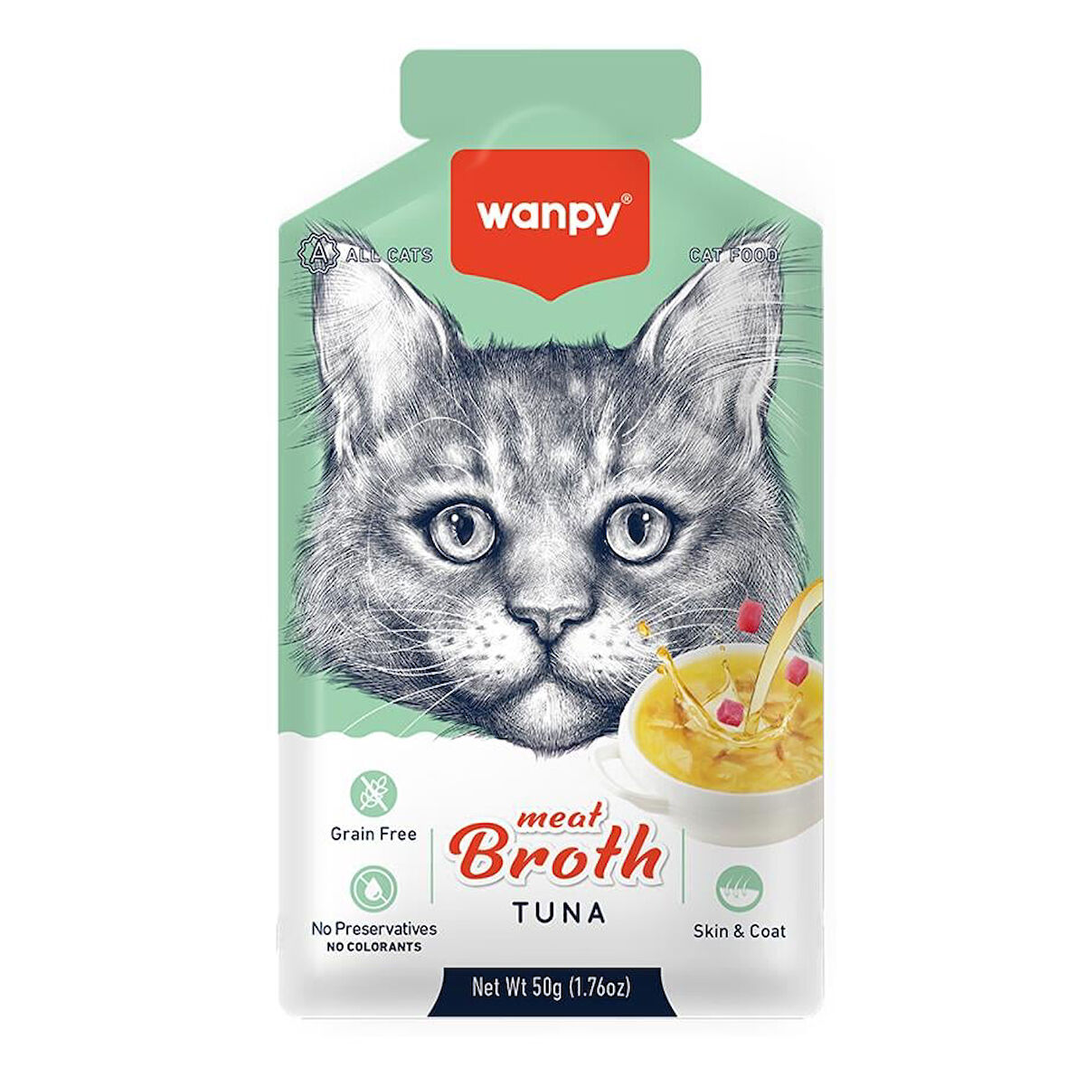 Wanpy Kediler için Ton Balığı Eti Çorbası 50g X 6 Adet