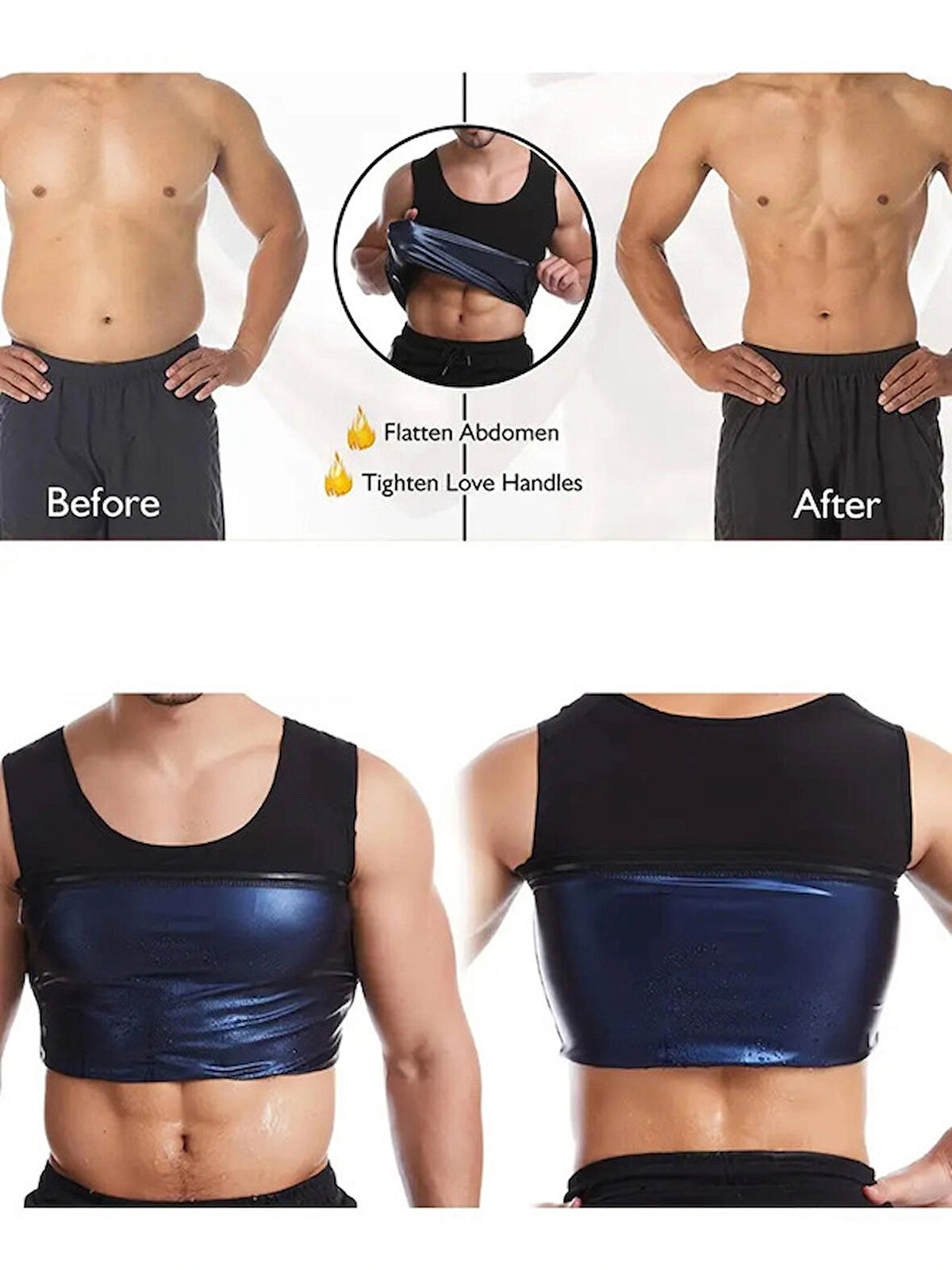 Unisex içlik Esnek Sıkıştırma Ter Arttırıcı Yelek Sauna Terleme Kilo Verme Atleti Spor Giysisi